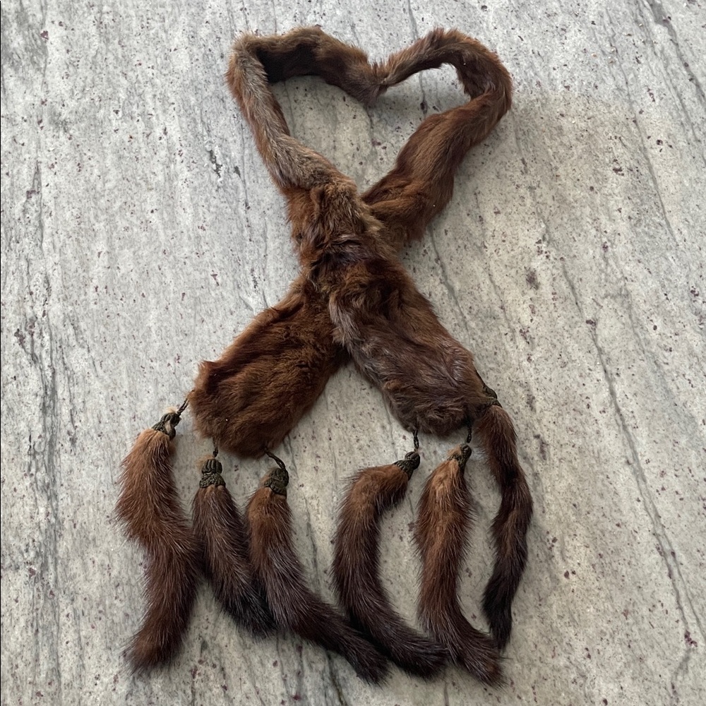 Elegant Faux Fur Scarf with Tassel Accents